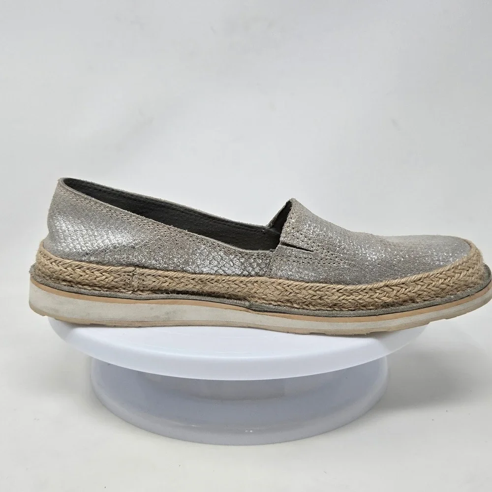 Ariat Cruiser Silver Metallic Snakeskin Espadrille‎ Slip On Shoes 10023044 9B
